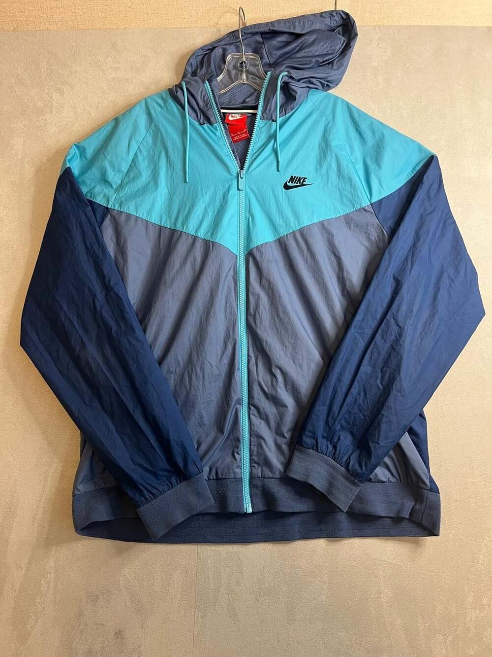 VTG Nike Windrunner Jacket Size XL Blue Teal Hooded Windbreaker